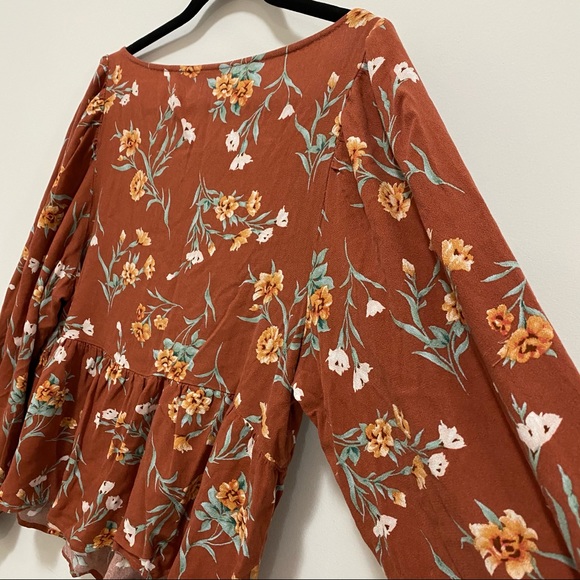 NWOT American Eagle Floral Front Tie Top - Picture 7 of 8